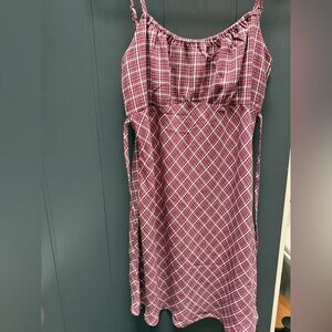 Plaid Mini Dress in Red